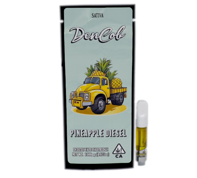 Photograph of product: DenCob Farms - Pineapple Diesel - 5/10 Thread Vape Cartridge - 1g - 