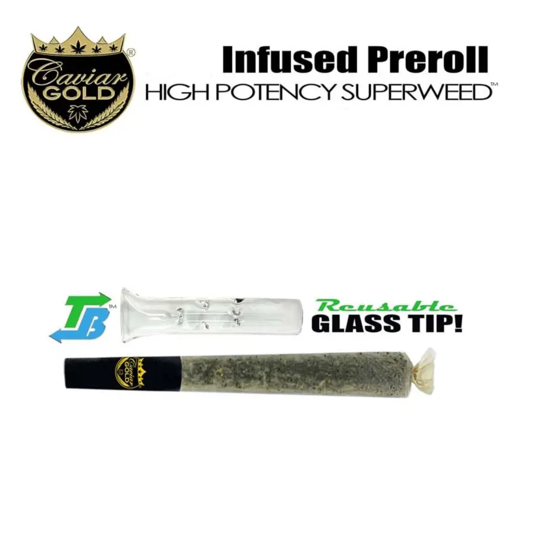 Photograph of product: Caviar Gold - Zero Infused Pre-Roll 1.3g
