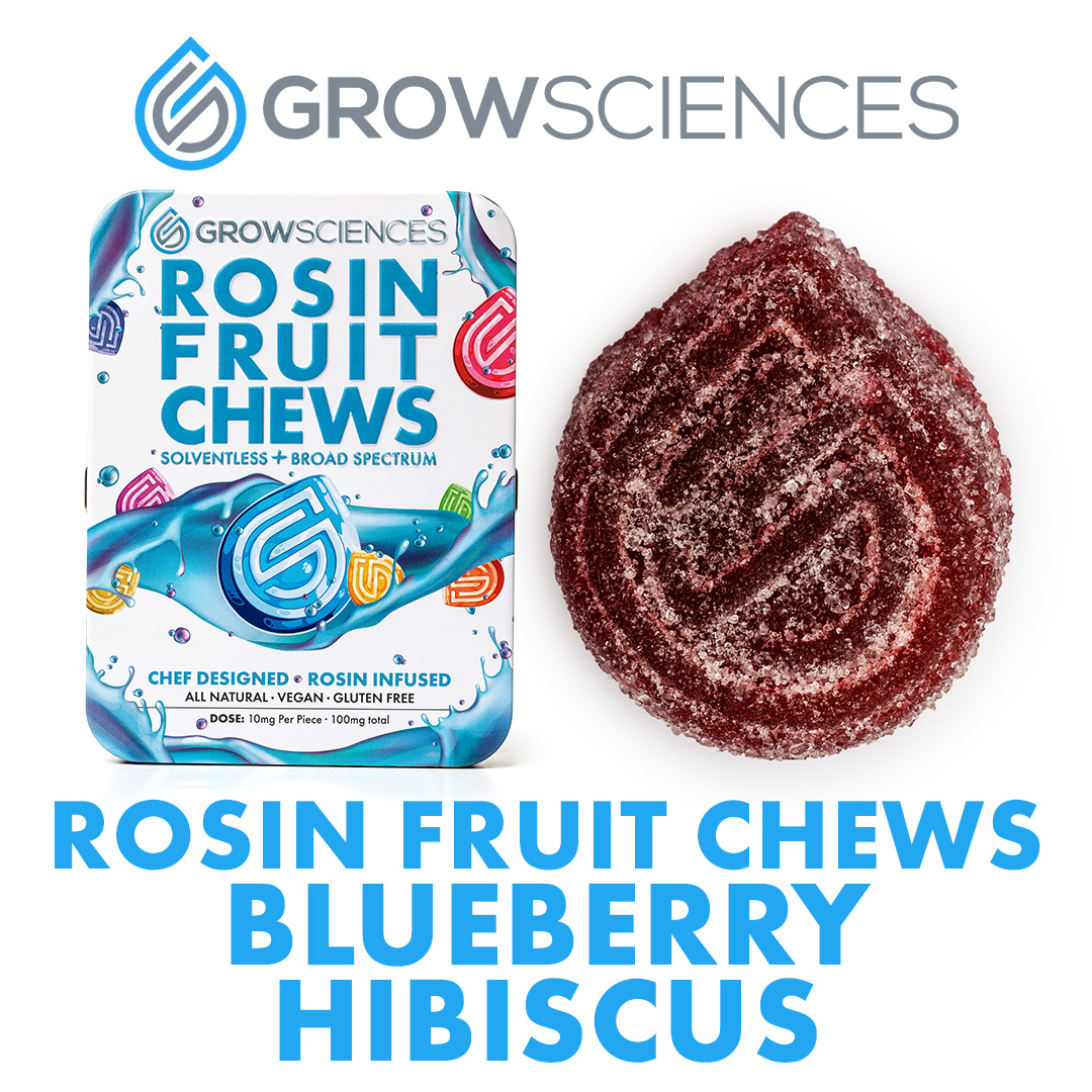 Photograph of product: Grow Sciences | 100mg Rosin Fruit Chew | Blueberry Hibiscus