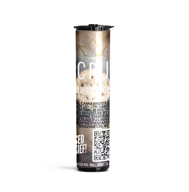Photograph of product: CRU | Midnight Cookies | Kief Infused Single Pre-Roll 0.5g