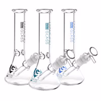 Photograph of product: Diamond Glass Gold Mini Water Pipe 7.75" 14mm F