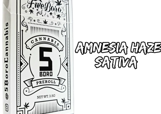 Photograph of product: 5Boro | Amnesia Haze | 0.7g Pre-Rolls | 5pk