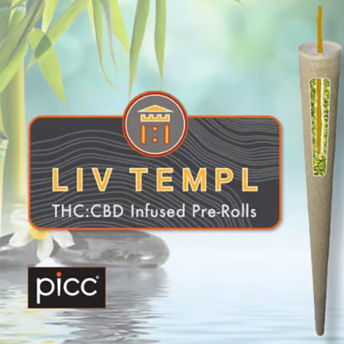 Photograph of product: (Oui'd) Lemon Meringue & CBD Sauce Rosin Liv Temple Infused Pre-Roll | 1g
