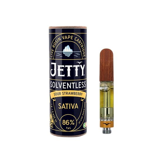 Photograph of product: Jetty Solventless Cartridge Sour Strawberry 1g - 