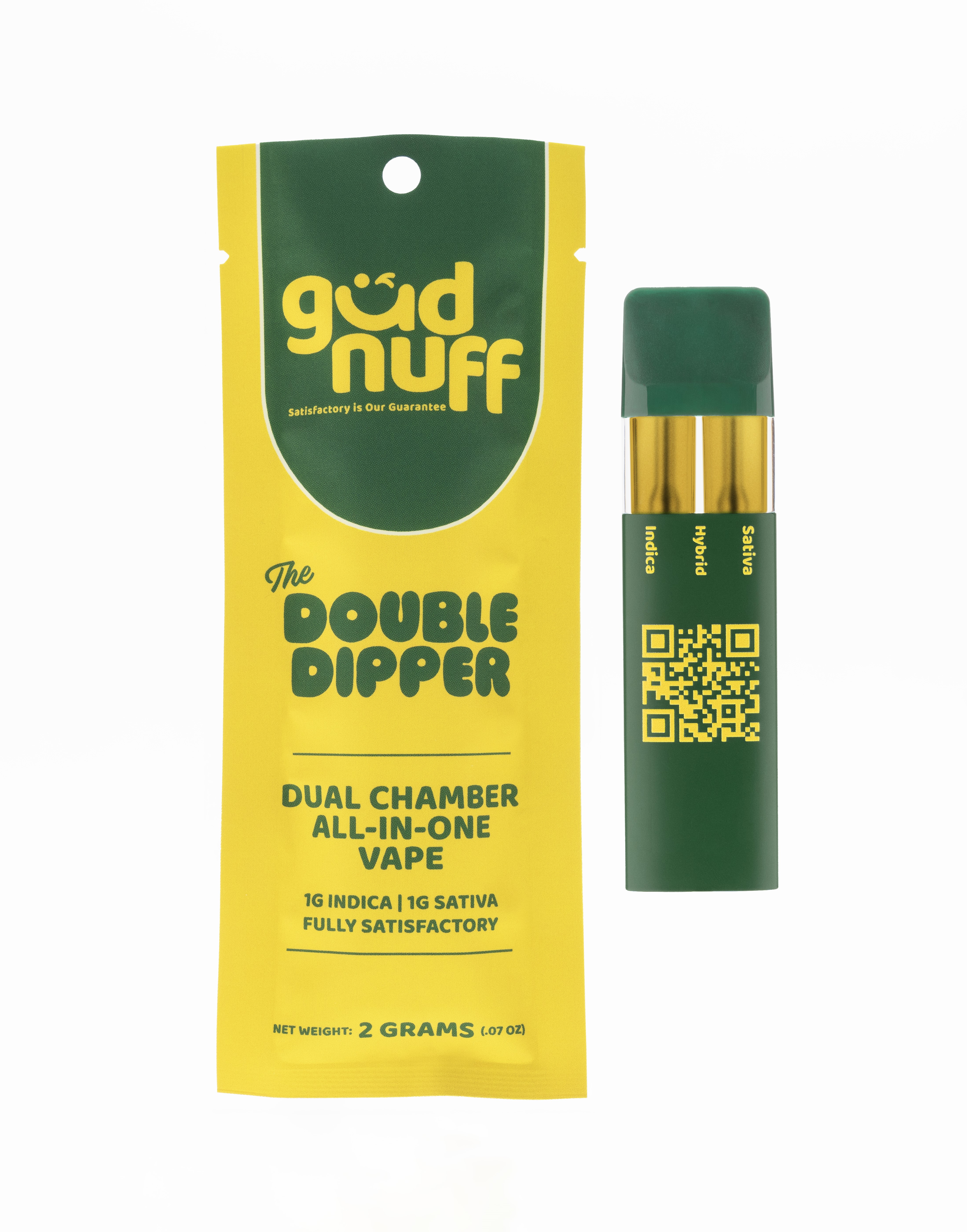 Photograph of product: Gud Nuff | Disposable Distillate Dual Cartridge | Blueberry Cheezee Cake X Sugar Cookies