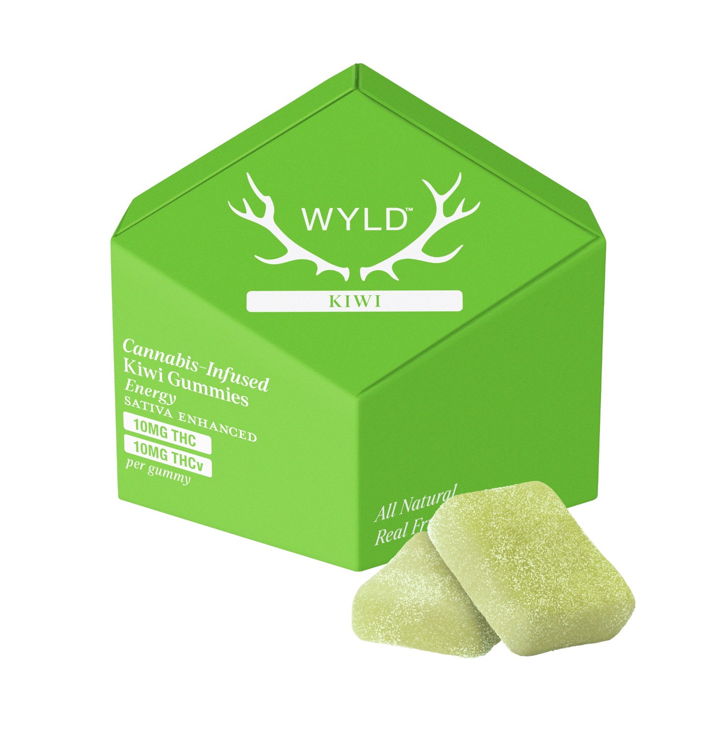 Photograph of product: Wyld Kiwi Gummies | Oui'd | 1:1 TH-oui:TH-ouiV 10 Pack 100mg TH-oui