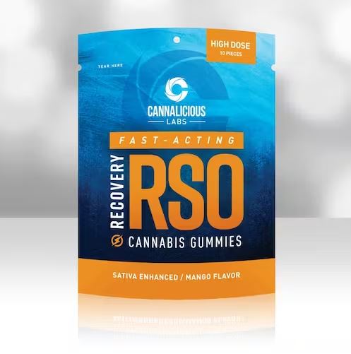Photograph of product: Cannalicious - Mango - RSO Gummy - 200mg - Oui'd