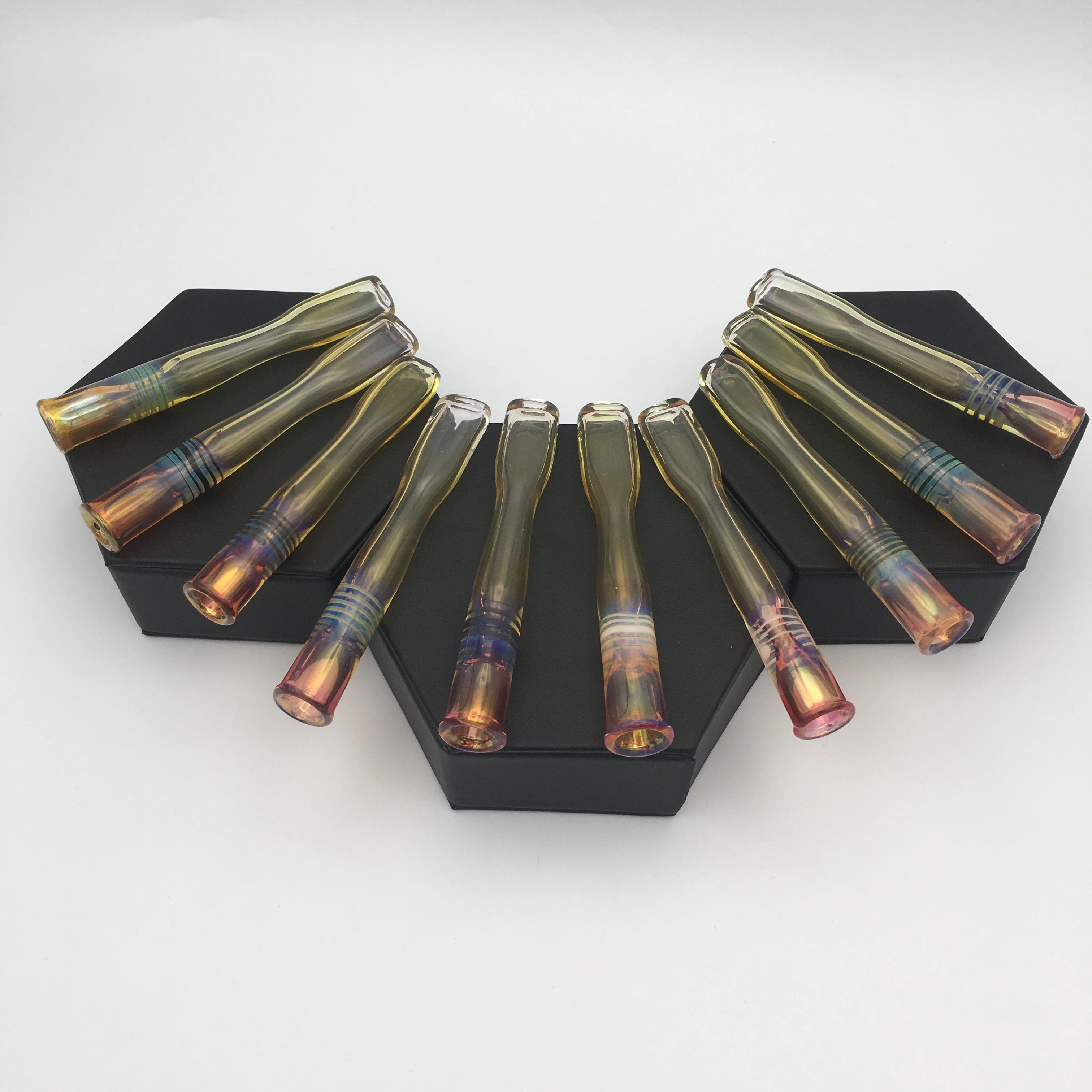 Photograph of product: 13mm Chillum Silver & Gold Fume by KGC