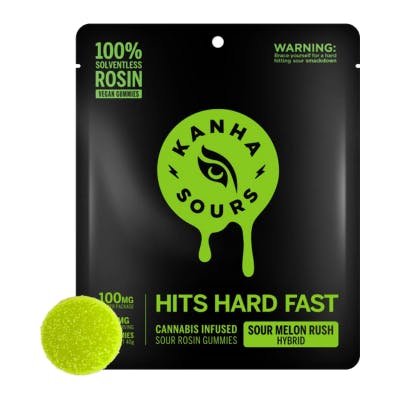 Photograph of product: Vegan Nano Sour Melon Rush Solventless Rosin Gummies - 10 Pack