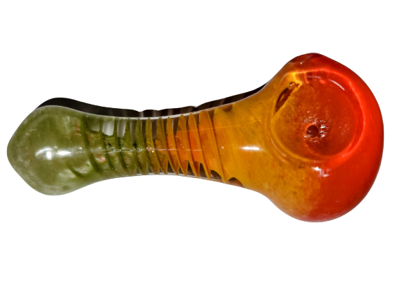 Photograph of product: 4" Rasta Swirl Glass Hand Pipe (R)