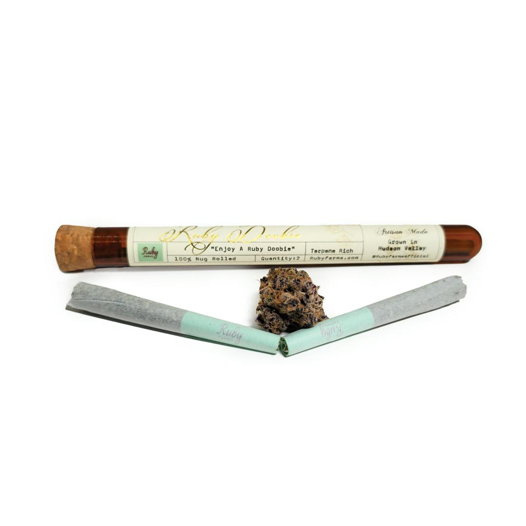 Photograph of product: Ruby Farms Doobies OG #18 2pk 0.5g Pre-Rolls