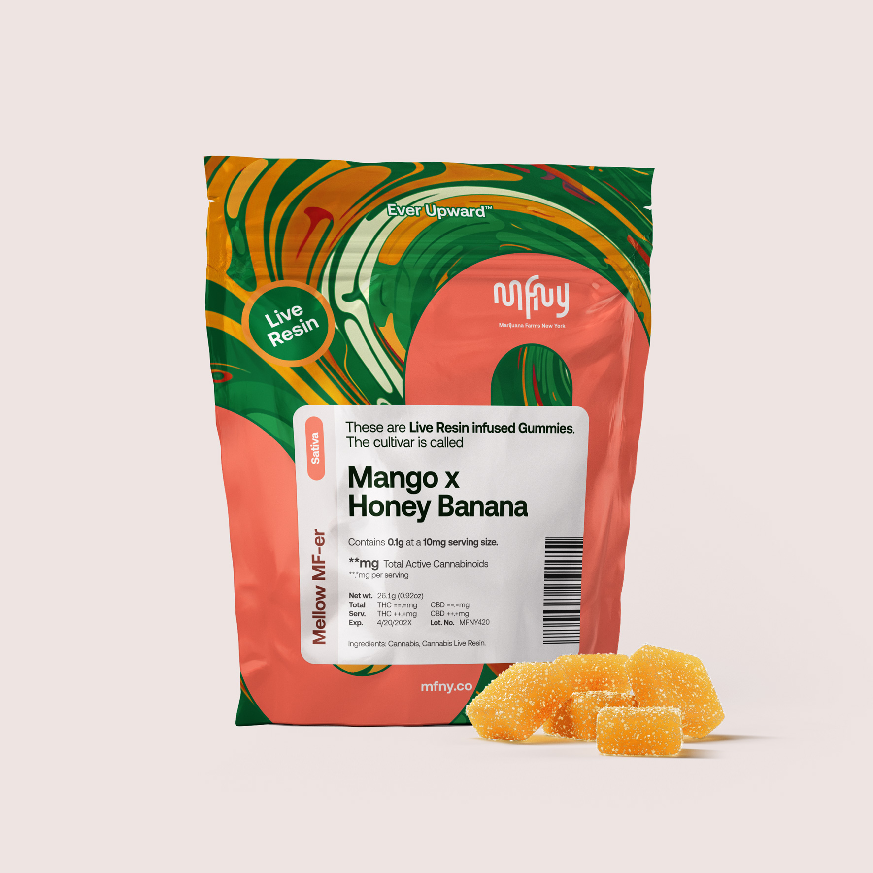 Photograph of product: MFNY | Mango x Honey Banana | Resin Gummies | 100mg