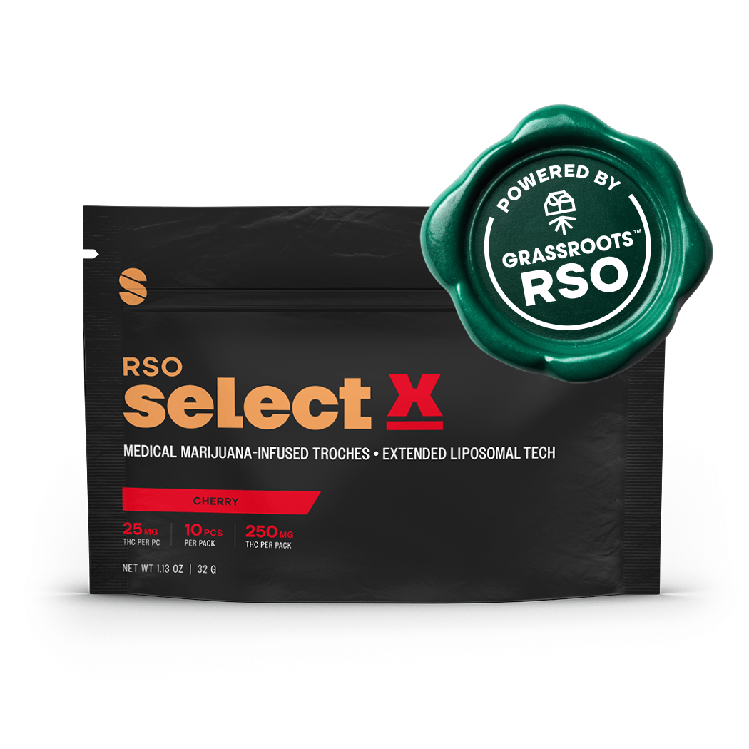 Photograph of product: X RSO Cherry Troches 250mg (10-Pack | 25mg Each)