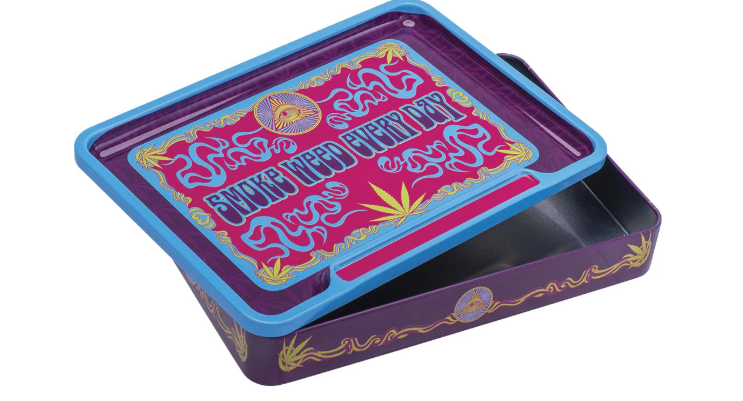 Photograph of product: Accessories - Fujima - Leaf Metal Rolling Tray Stash Box