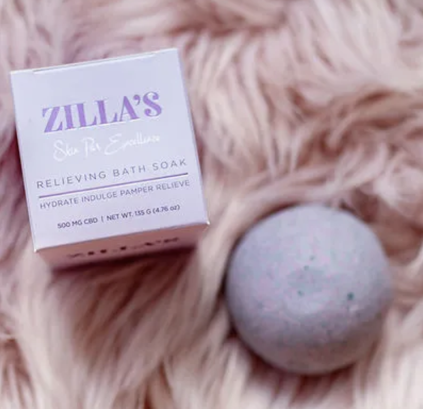 Photograph of product: Lavender Eucalyptus 500mg CBD Bath Bomb By Zillas
