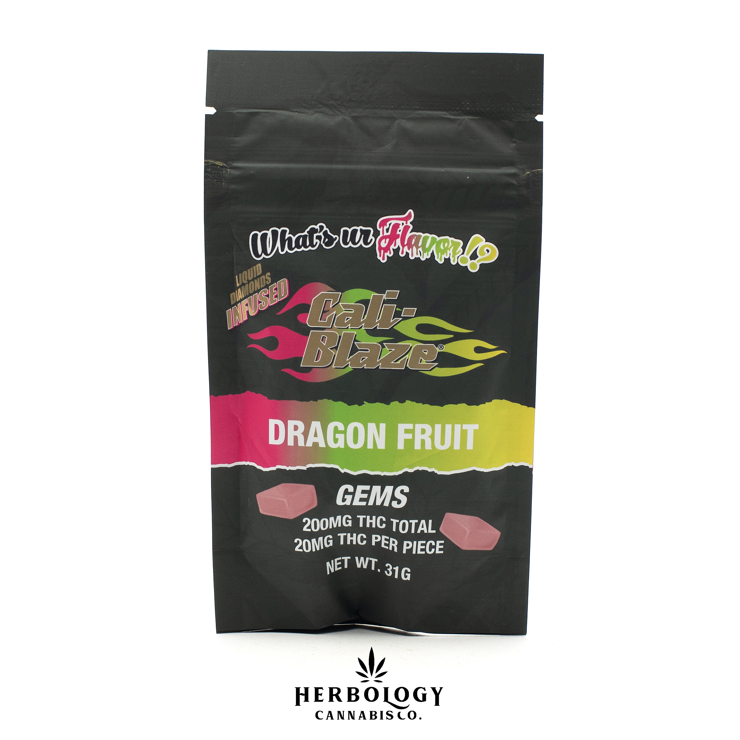 Photograph of product: Cali-Blaze | Liquid Diamond Infused Gummy | Dragon Fruit | 200mg