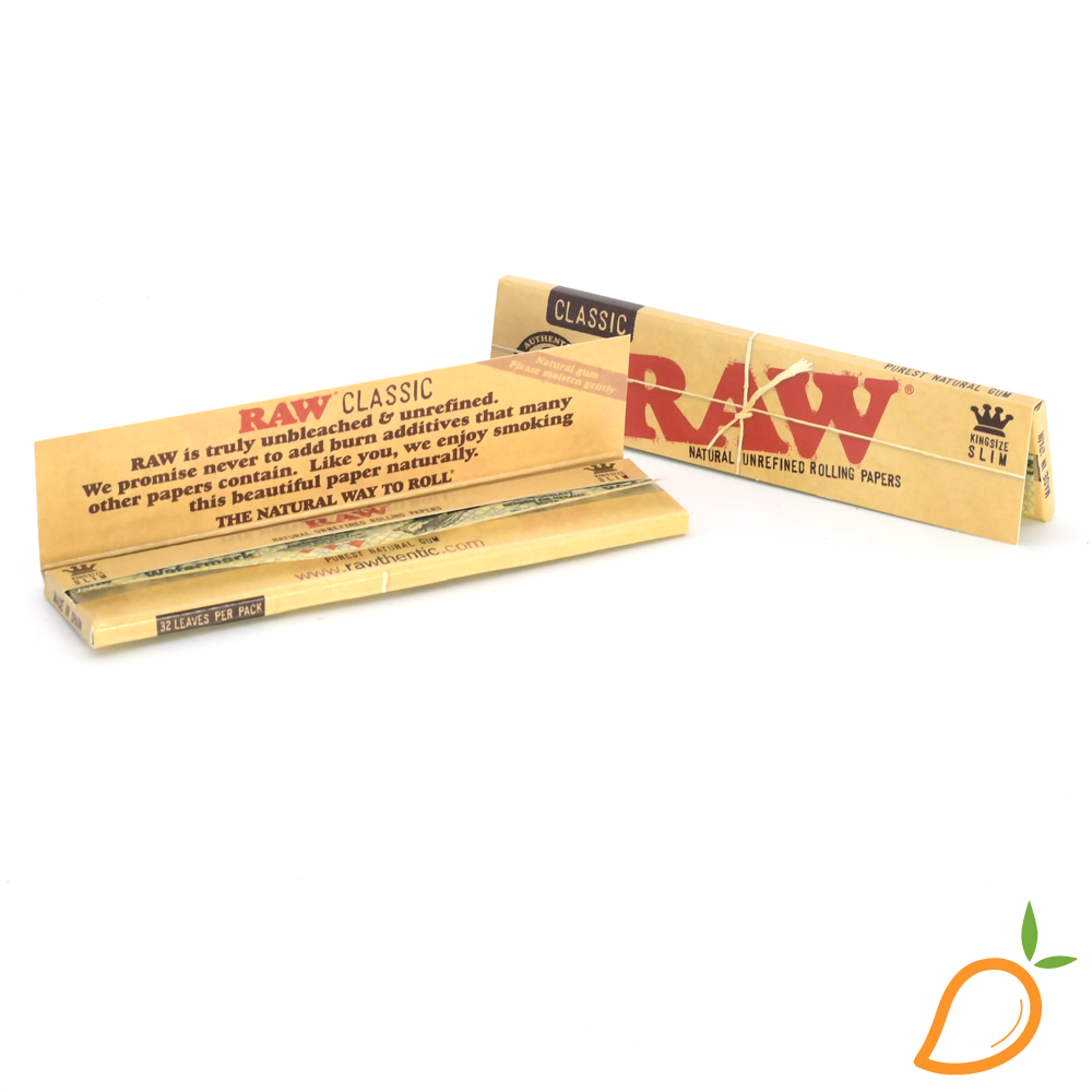 Photograph of Product: King Size SLIM Classic Rolling Papers RAW