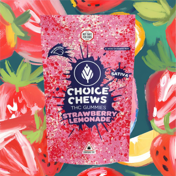 Photograph of product: Strawberry Lemonade Gummies | 100mg - Choice Chews