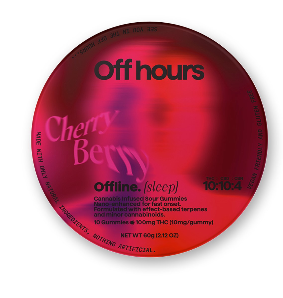 Photograph of product: Off Hours | Offline Sour Cherry Berry | Sleep | Gummy Edibles | 100mg
