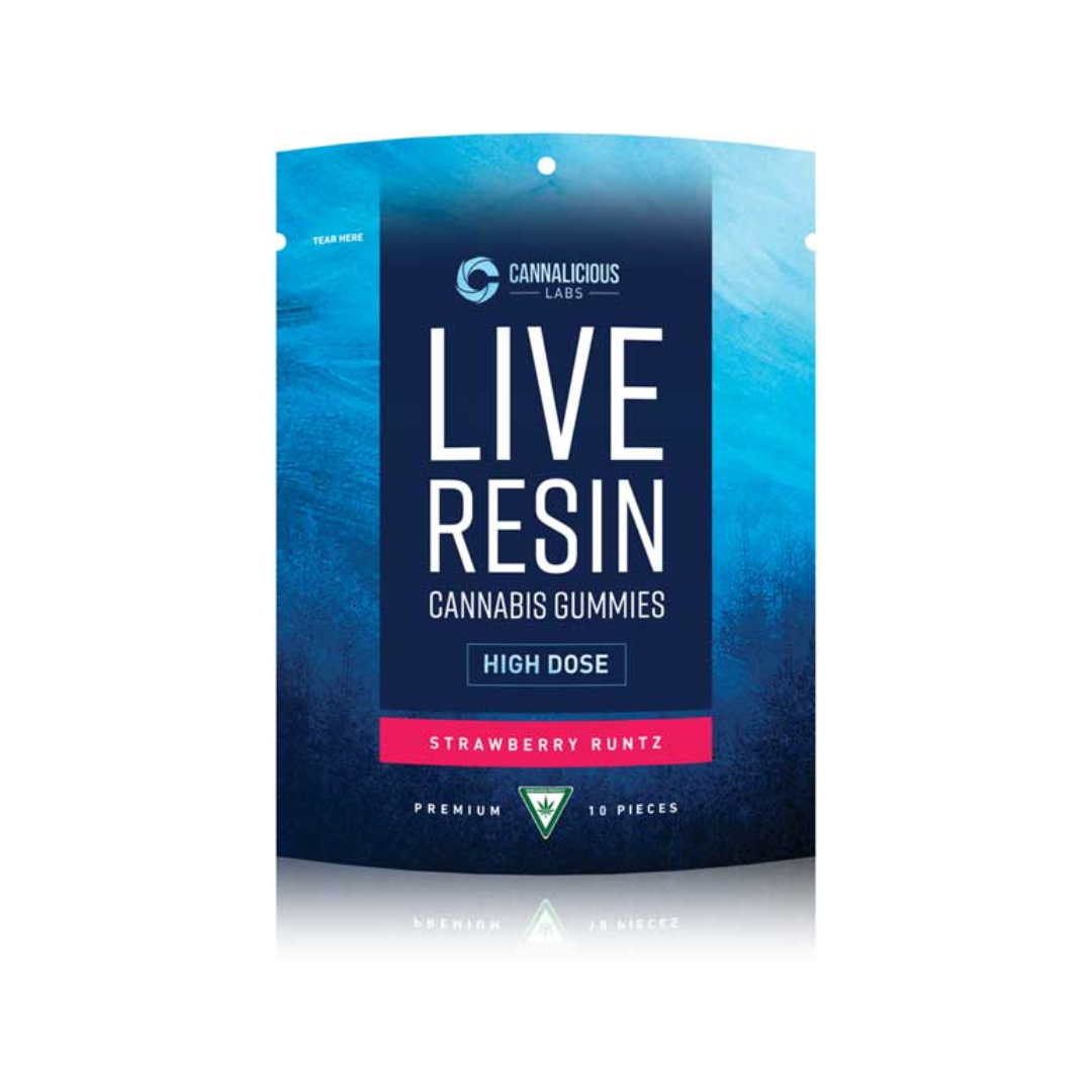 Photograph of product: Cannalicious | 200mg Live Resin Gummies | Strawberry Runtz
