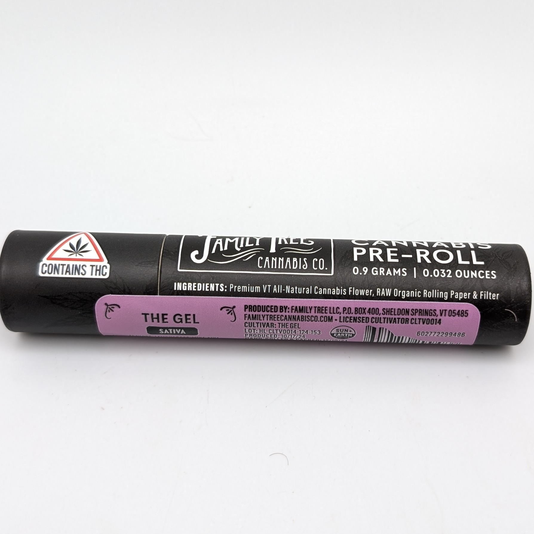 Photograph of product: The Gel .9g Pre Roll