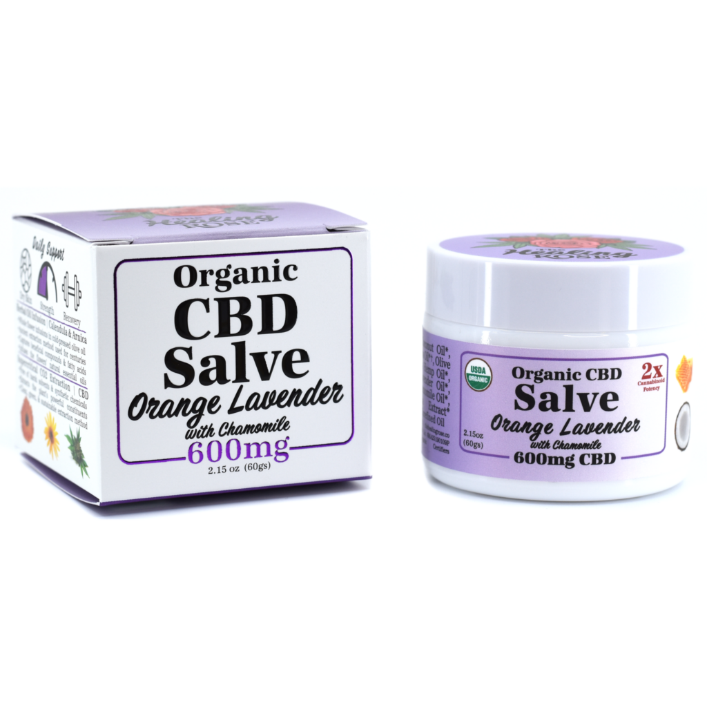 Photograph of product: 600mg CBD - Organic Orange Lavender CBD 2X Herbal Salve - The Healing Rose