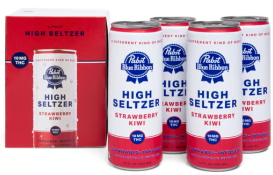 Photograph of product: Strawberry Kiwi - 40MG High Seltzers 12OZ 4PK