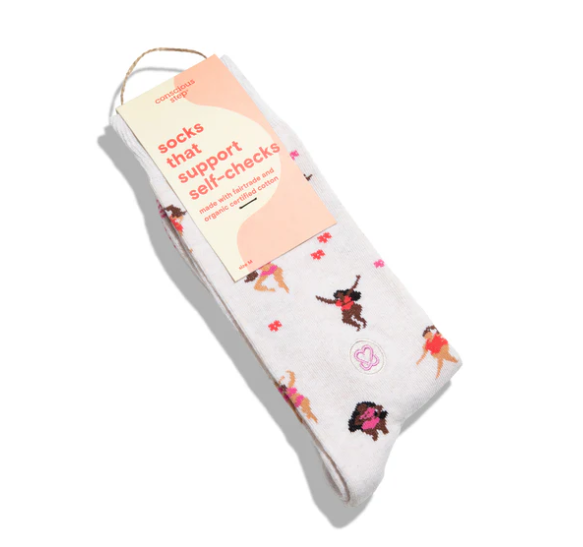 Photograph of product: Conscious Step - Socks that Support Self-Checks (Beige Women) | Small