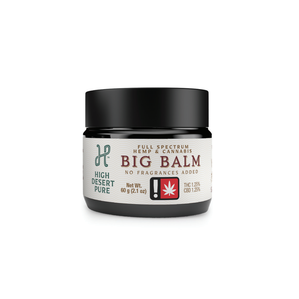 Photograph of Product: High Desert Pure 60g 1:1:1 THC:CBD:CBG Full Spectrum Hemp & Cannabis BIG Balm