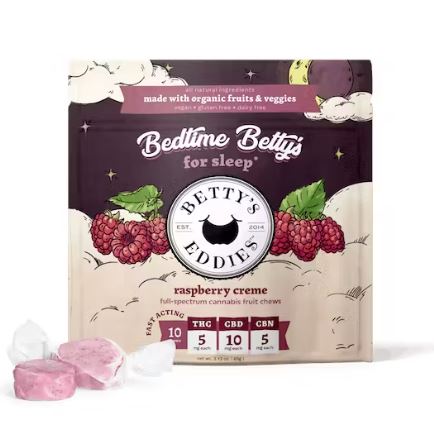 Photograph of product: Betty' Eddies | Raspberry Creme | 1:2:1 CBD CBN | 50mg