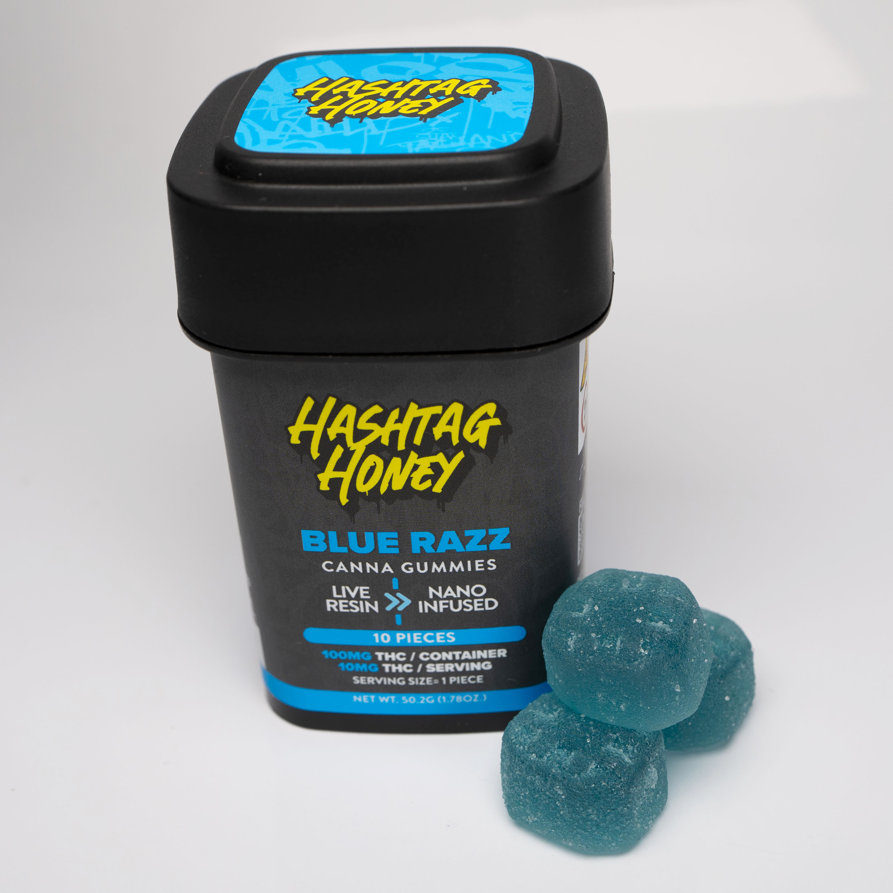 Photograph of product: au chocolattag Honey - Blue Razz Gummies - 10mg 10pk