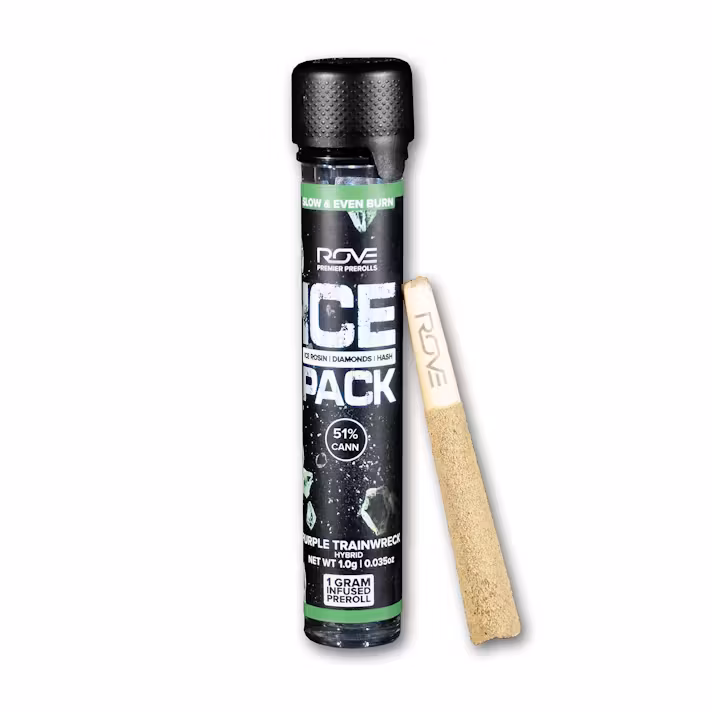 Photograph of product: Rove - Purple Trainwreck - Triple Infused Pre-Roll 1g