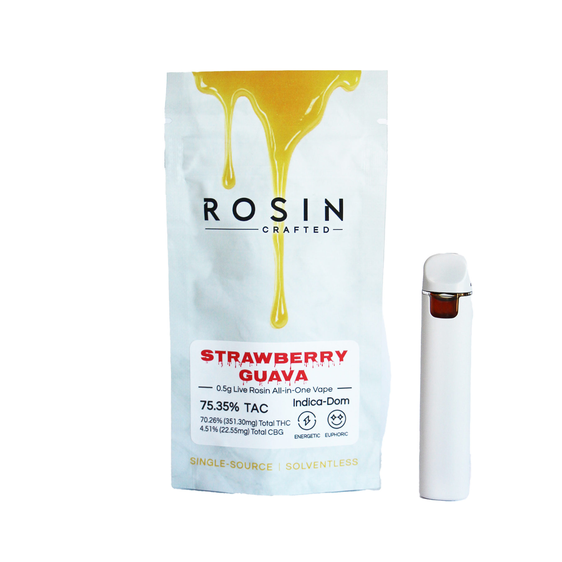 Photograph of product: Rosin Crafted - AIO - Live Rosin - Strawberry Guava (I)