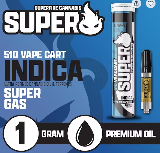 Photograph of product: SuperFire | 1g Cart | Super Gas