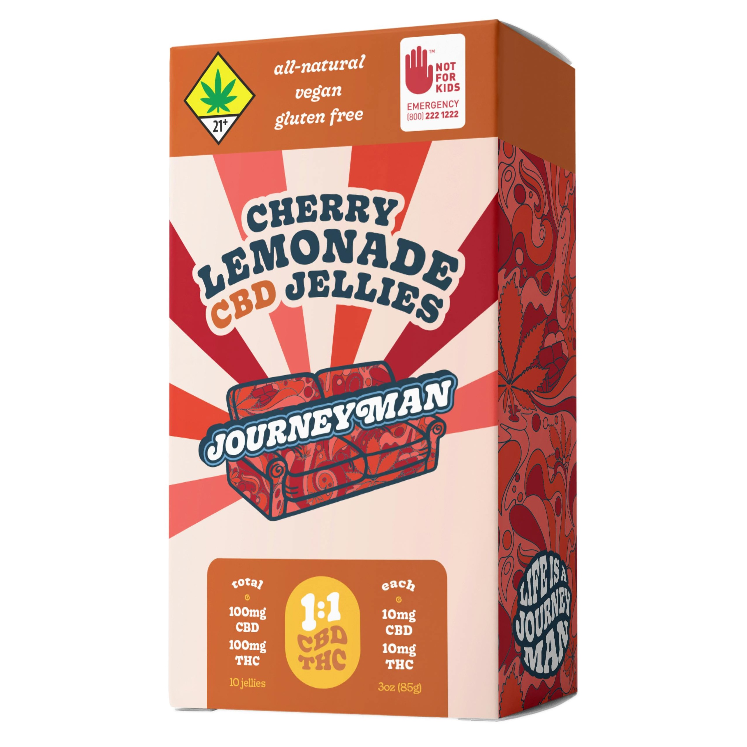 Photograph of product: Cherry Lemonade TH-oui:CBD Jellies, 10-Pack