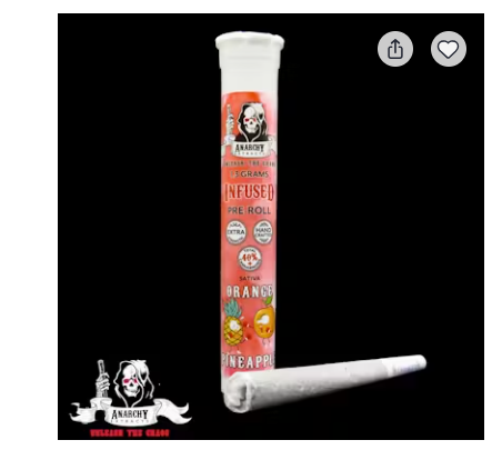 Photograph of product: Anarchy  1.3g Infused Pre-Roll Orange Pineapple