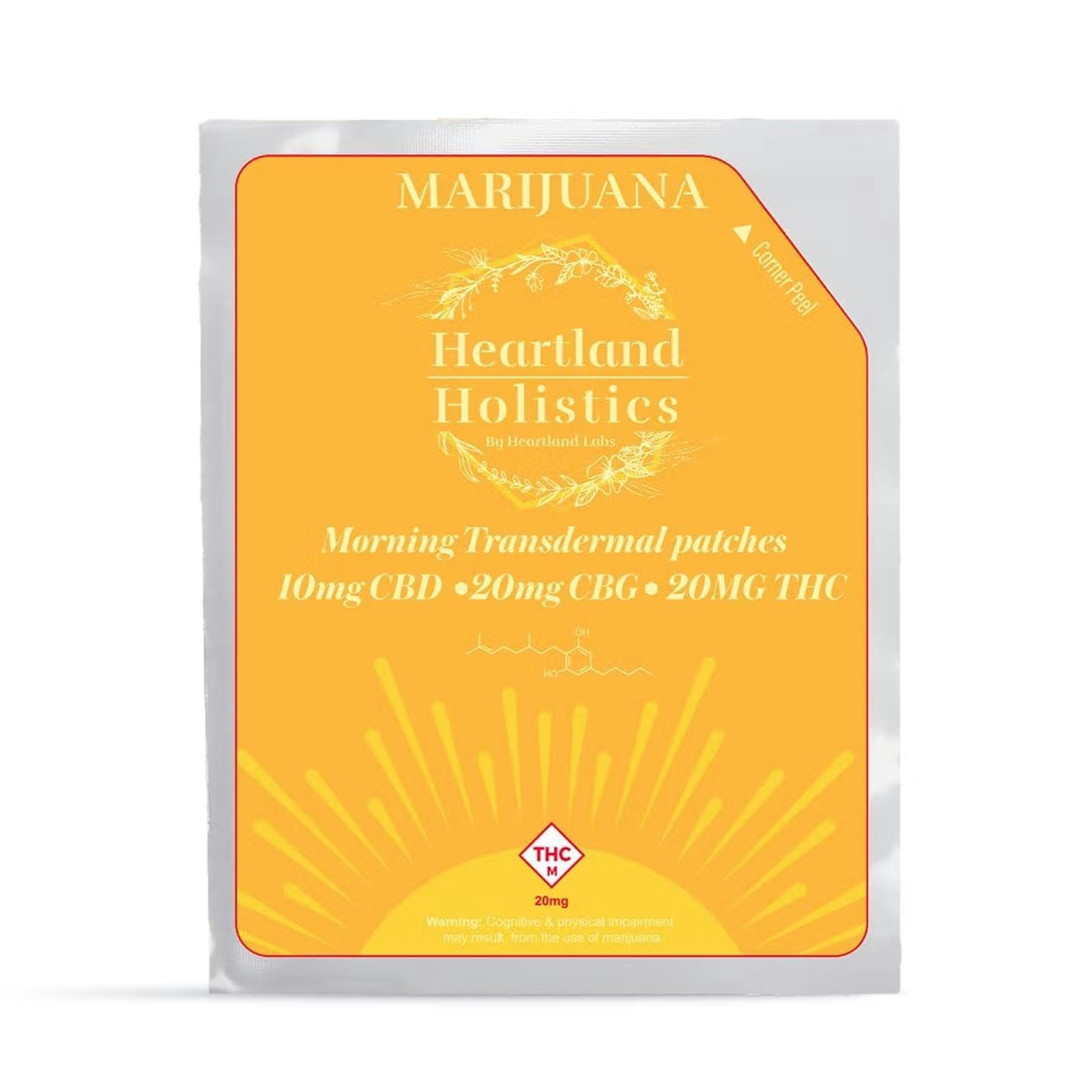 Photograph of product: HEARTLAND HOLISTICS | 2:2:1 TH-oui:CBD:CBG MORNING | TRANSDERMAL PATCH | 20MG