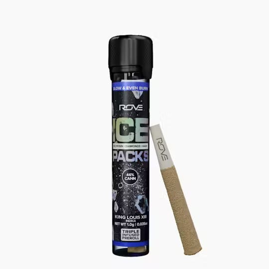Photograph of product: Infused Pre-Roll | ROVE - Ice Packs | Blueberry Kush