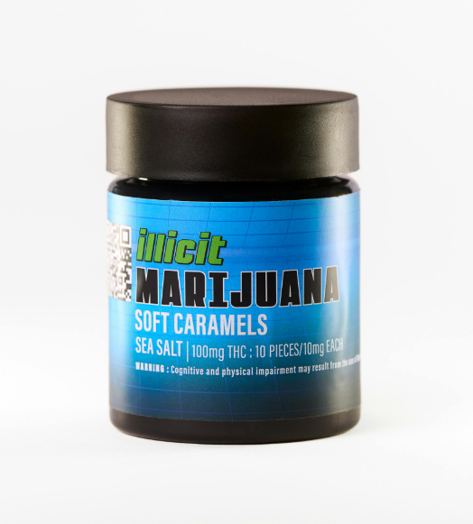Photograph of product: Illicit | Sea Salt Caramels | Edibles | Soft Caramels