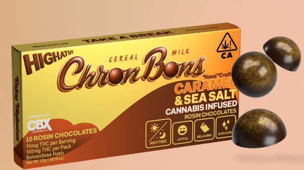 Photograph of product: Chron Bons [H] | Caramel & Sea Salt Rosin Infused Chocolates 100MG | Highatus