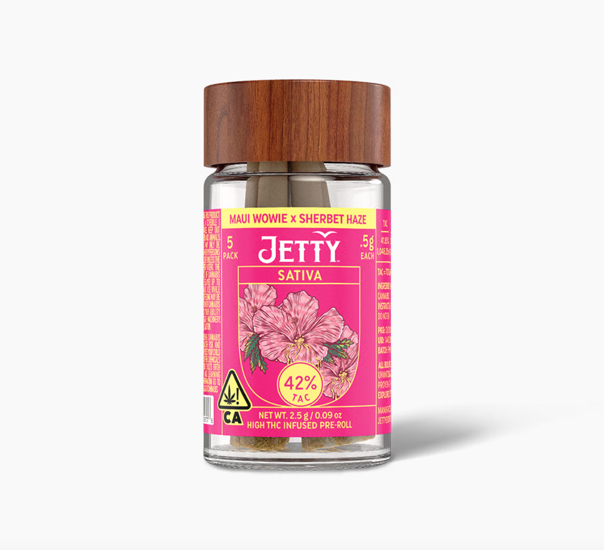 Photograph of product: 5pk - (High THC Infused) - Maui Wowie x Sherbet Haze - 2.5g (S) - Jetty