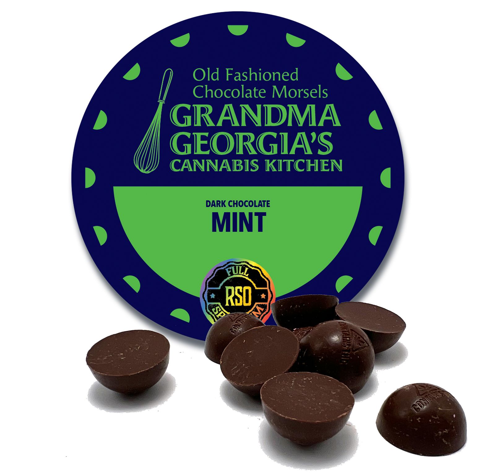 Photograph of product: RSO Dark Mint Morsels 50mg 10pk