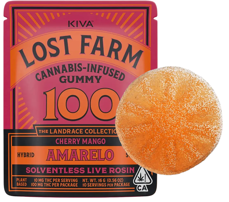Photograph of product: Lost Farms | Cherry Mango | 16G 100MG Single LRosin Edible