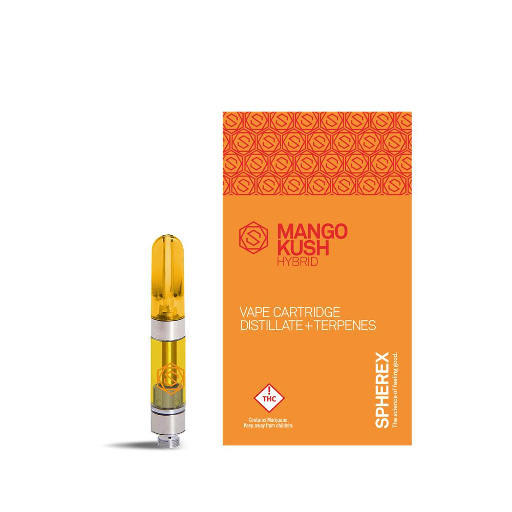 Photograph of product: Spherex Mango Kush DST Cartridge 1000mg