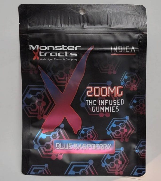 Photograph of product: MonsterX | 200mg TH-oui Gummies | Blue Raspberry (Oui'd)