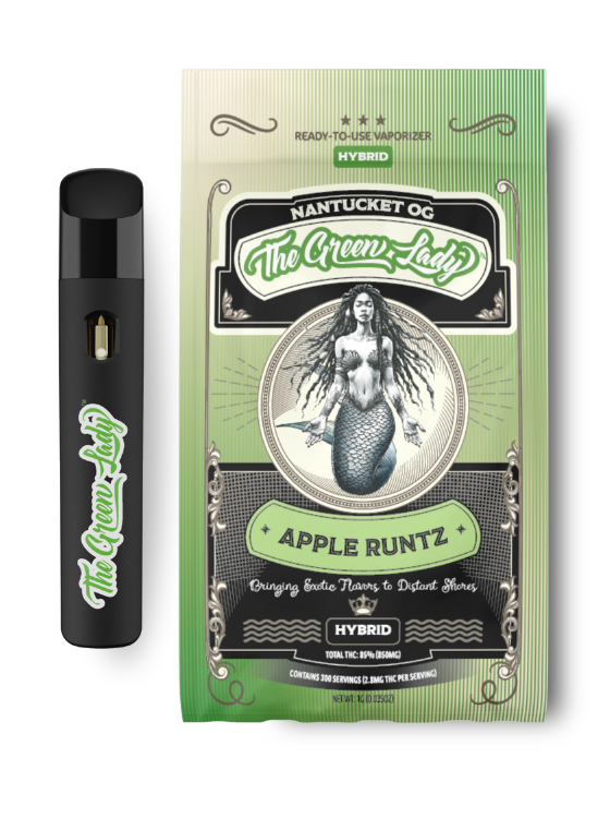 Photograph of product: The Green Lady Apple Runtz Vape AIO (H)