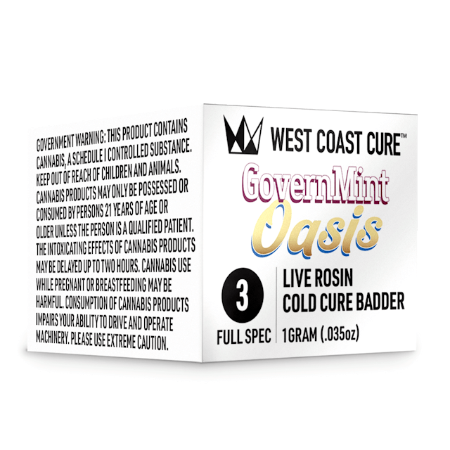 Photograph of product: Governmint Oasis | Tier 3| 1g Live rosin Cold Cure Badder - 