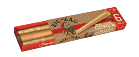Photograph of product: Zig Zag Unbleached Cones 1 1/4 6pk
