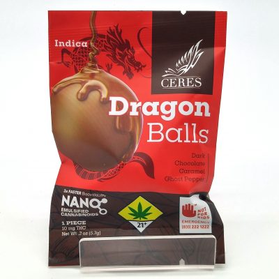 Photograph of product: 10mg (I) | Dragon Balls | Dark Choc Caramel Ghost Pepper