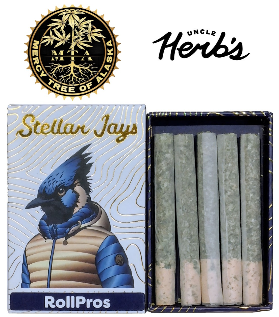 Photograph of product: LA Jesus Kush Stellar Jays 5pk Rollpros